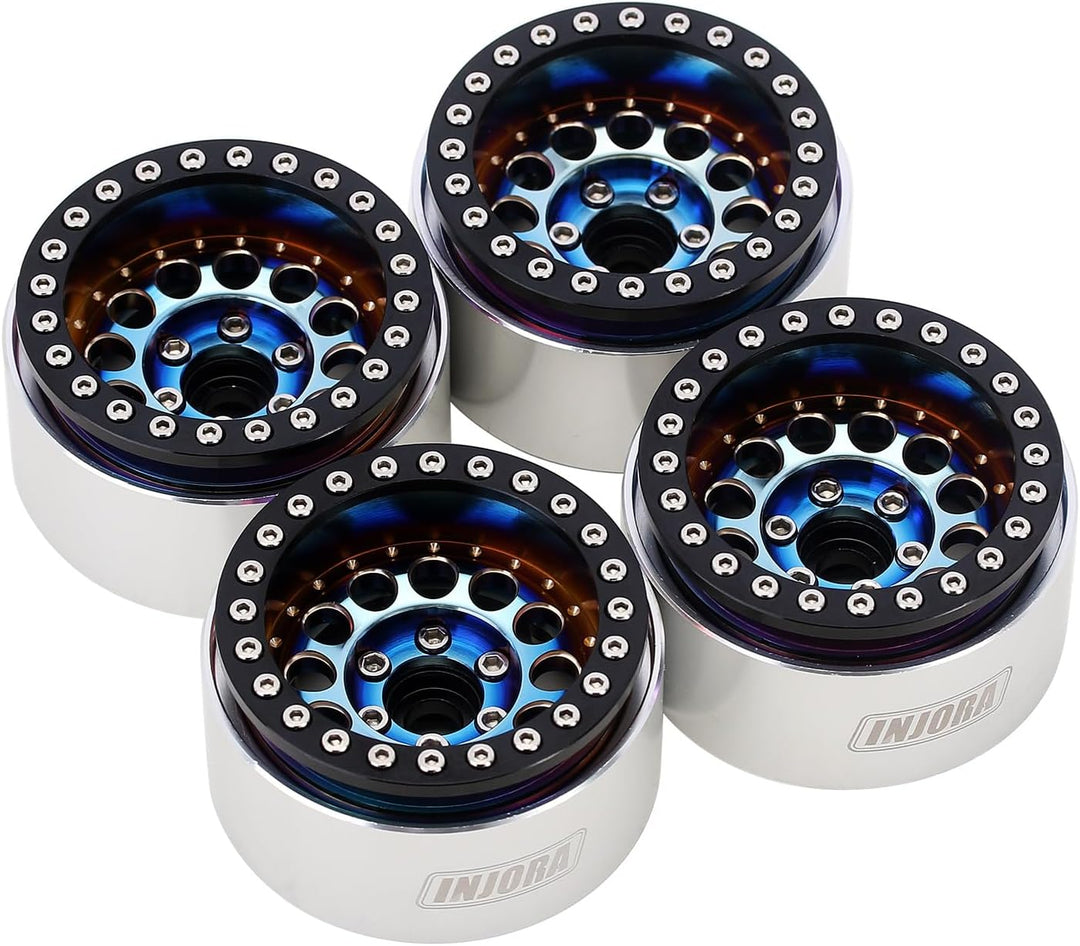 INJORA 1.9" Beadlock Felge - 153g Super Heavy Messing & Aluminium Deep Dish Felge für 1/10 RC Crawle