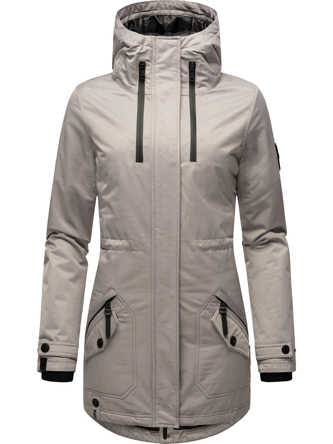 Navahoo Damen Warmer Winter Kurzmantel Avrille II XS-XXL, Zinc Grey