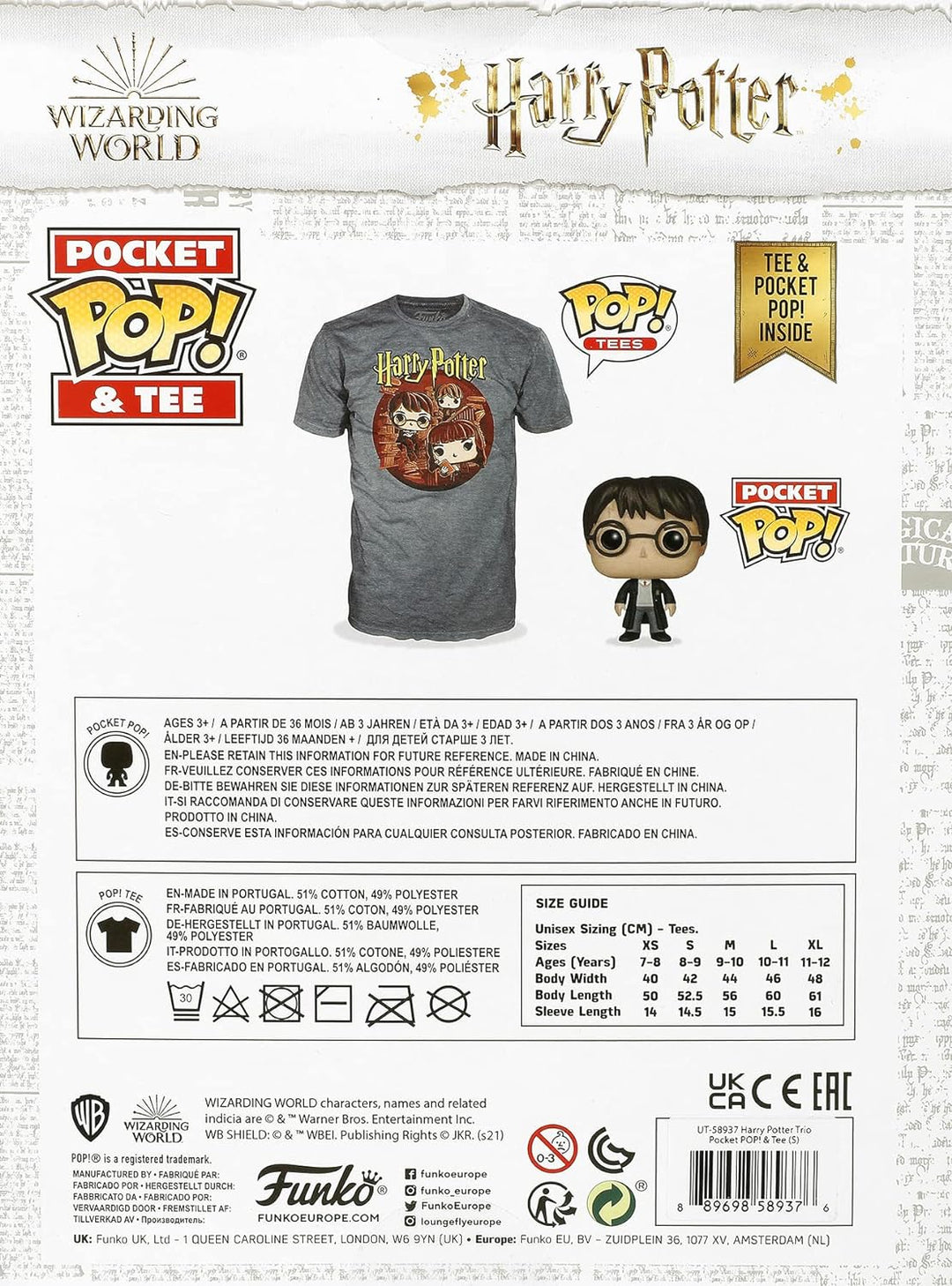 Harry Potter Trio - POP! & Tee Männer Funko Pop! Standard 146/152 146/152 Standard, 146/152 Standard