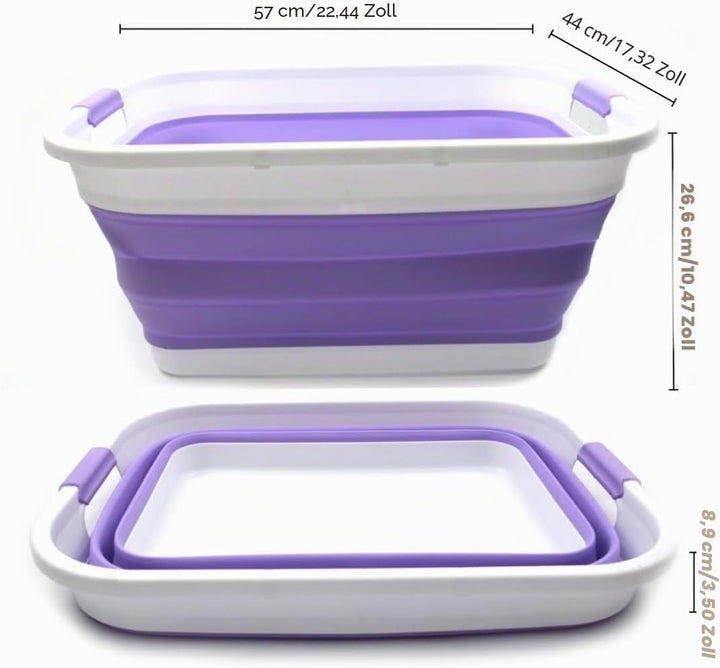 SAMMART 41L Collapsible Plastic Laundry Basket - Foldable Pop Up Storage Container/Organizer - Porta