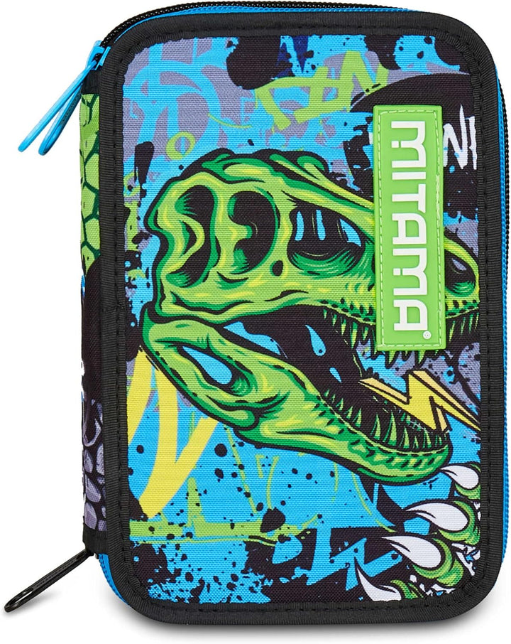 Mitama Federmäppchen mit 3 Fächern und 47 Teilen, gefülltes Schüleretui, Federtasche für Schreibware