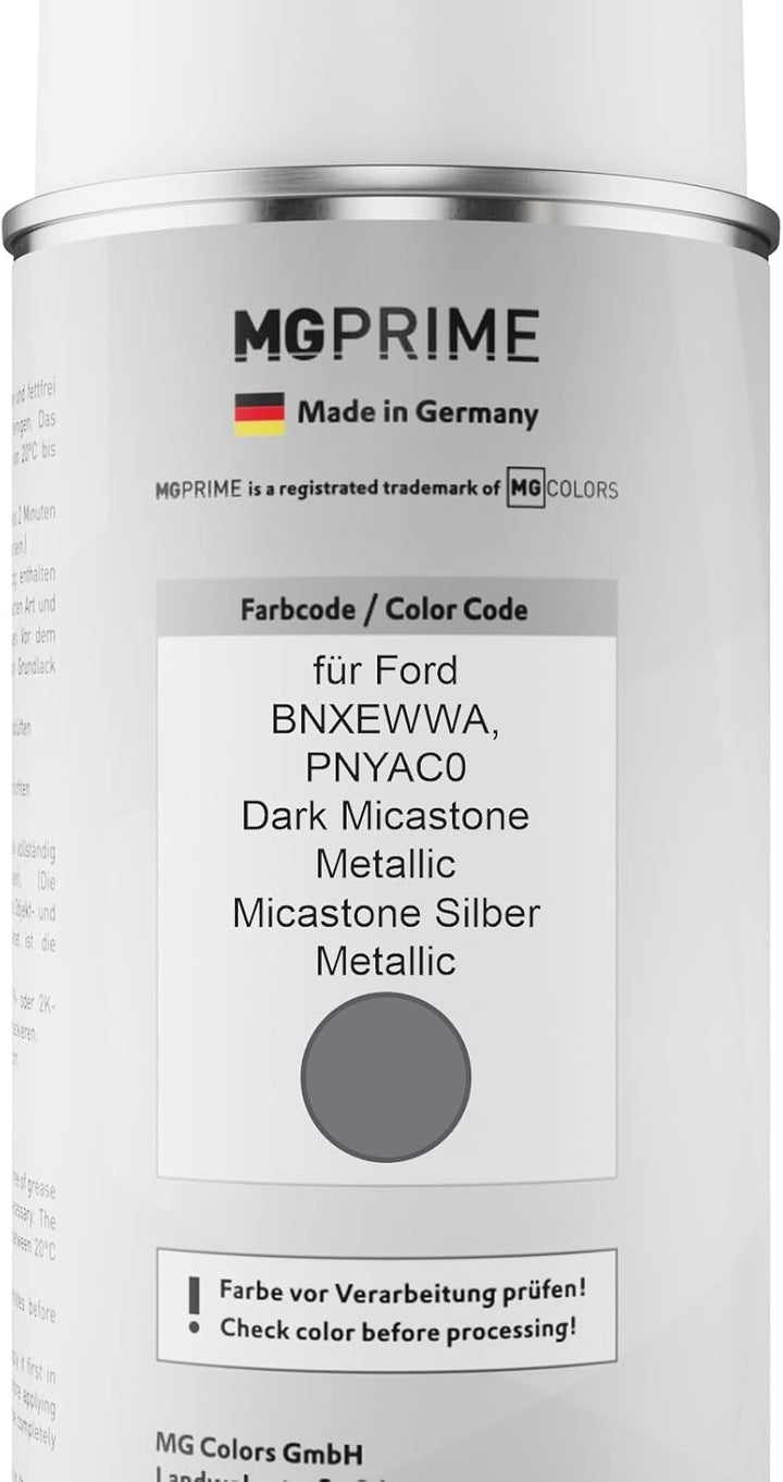 MG PRIME Autolack Sprühdosen Set für Ford BNXEWWA / PNYAC0 Dark Micastone Metallic/Micastone Silber