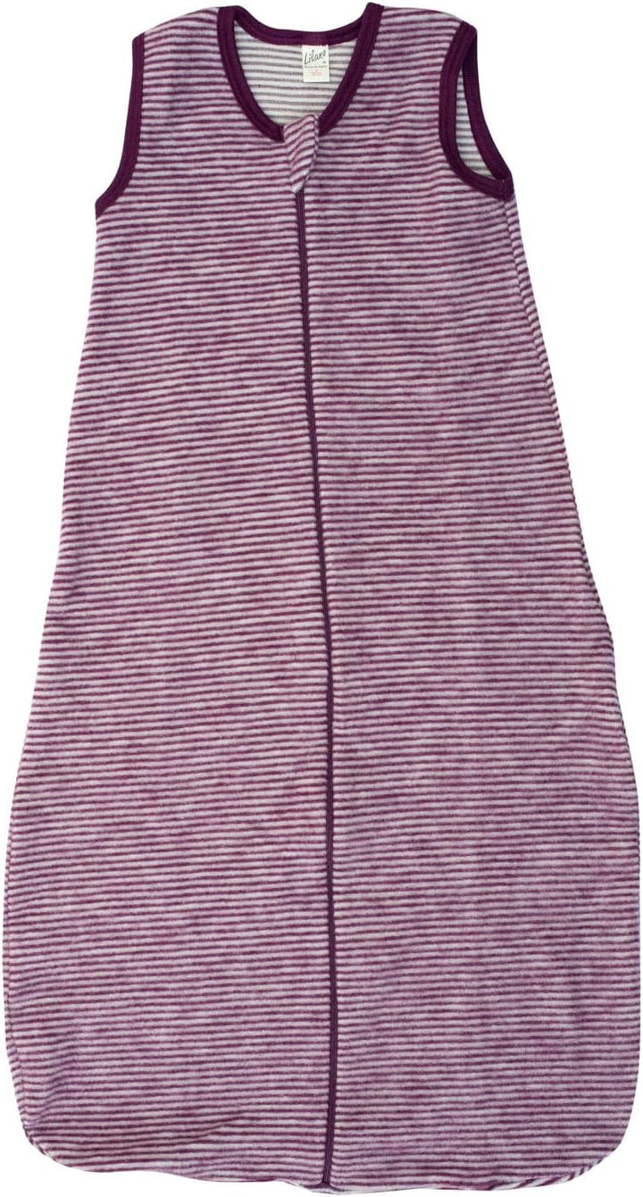 Lilano, Baby Fleece Schlafsack Ohne Arm, 100% Merinowolle (110 cm, Beere Natur) 110 cm Beere Natur,