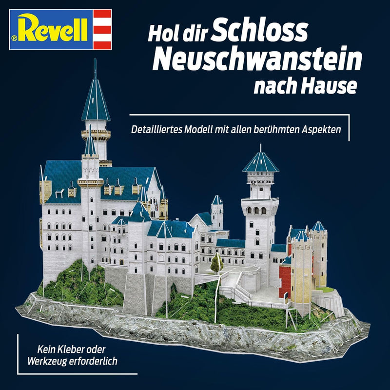 Revell 3D Puzzle 00205 I Schloss Neuschwanstein I 121 Teile I 4 Stunden Bauspass für Kinder und Erwa