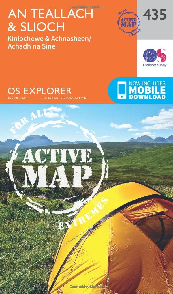 An Teallach and Slioch (OS Explorer Active Map, Band 435), Karte