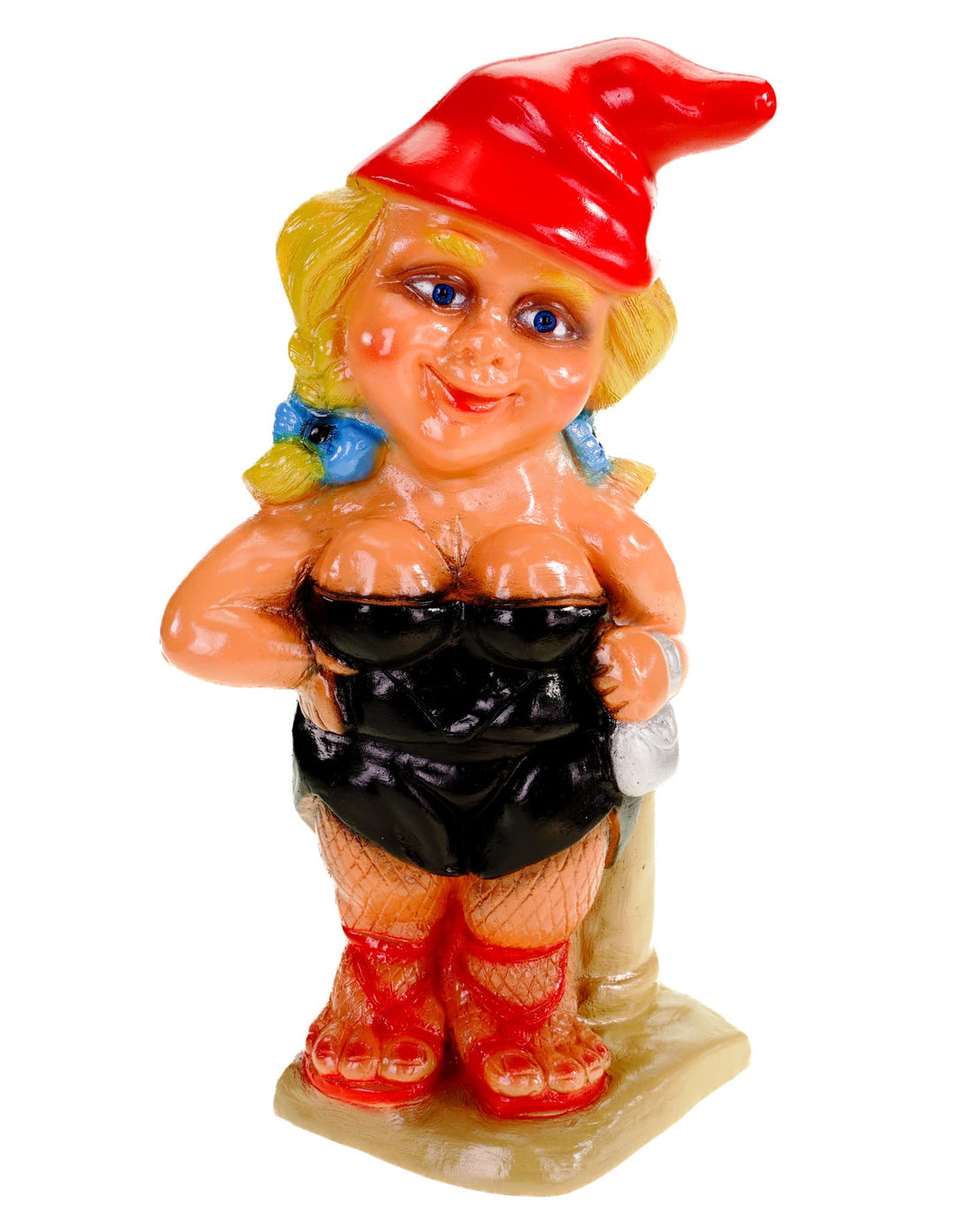 Zwergenfrau Freudenmädchen Gartenzwerg, Kunststoff, Zwerg, 33 cm, Rakso