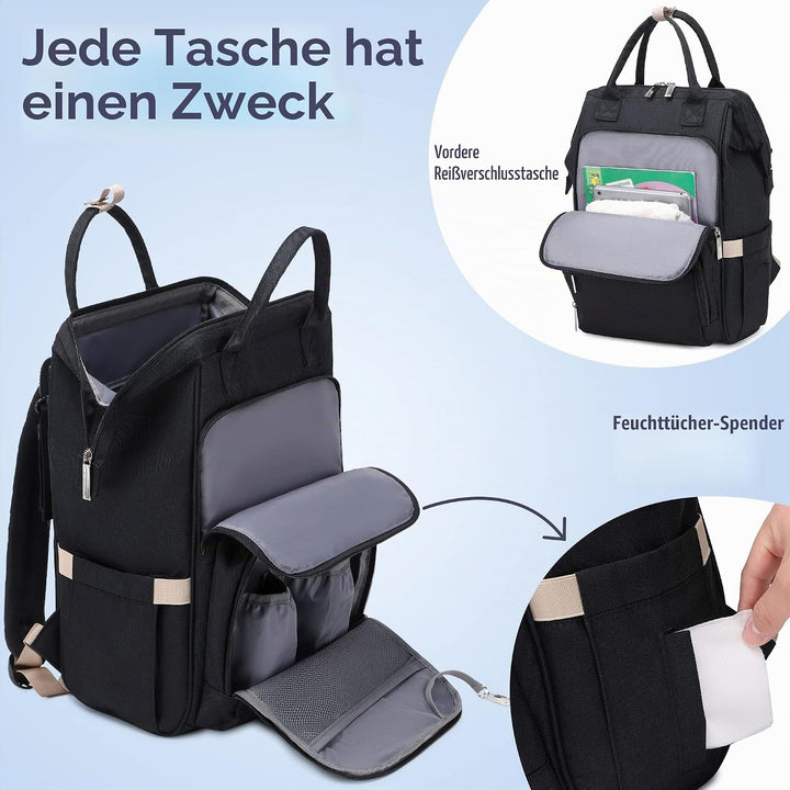 Pomelo Best Baby Wickelrucksack stylische Wickeltasche Rucksack mit Wickelunterlage multifunktional