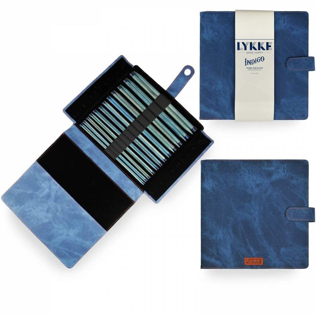 Lykke Geschenk Set mit geraden Stricknadeln in (25cm/10 - Indigo) 25cm/10" - Indigo, 25cm/10" - Indi