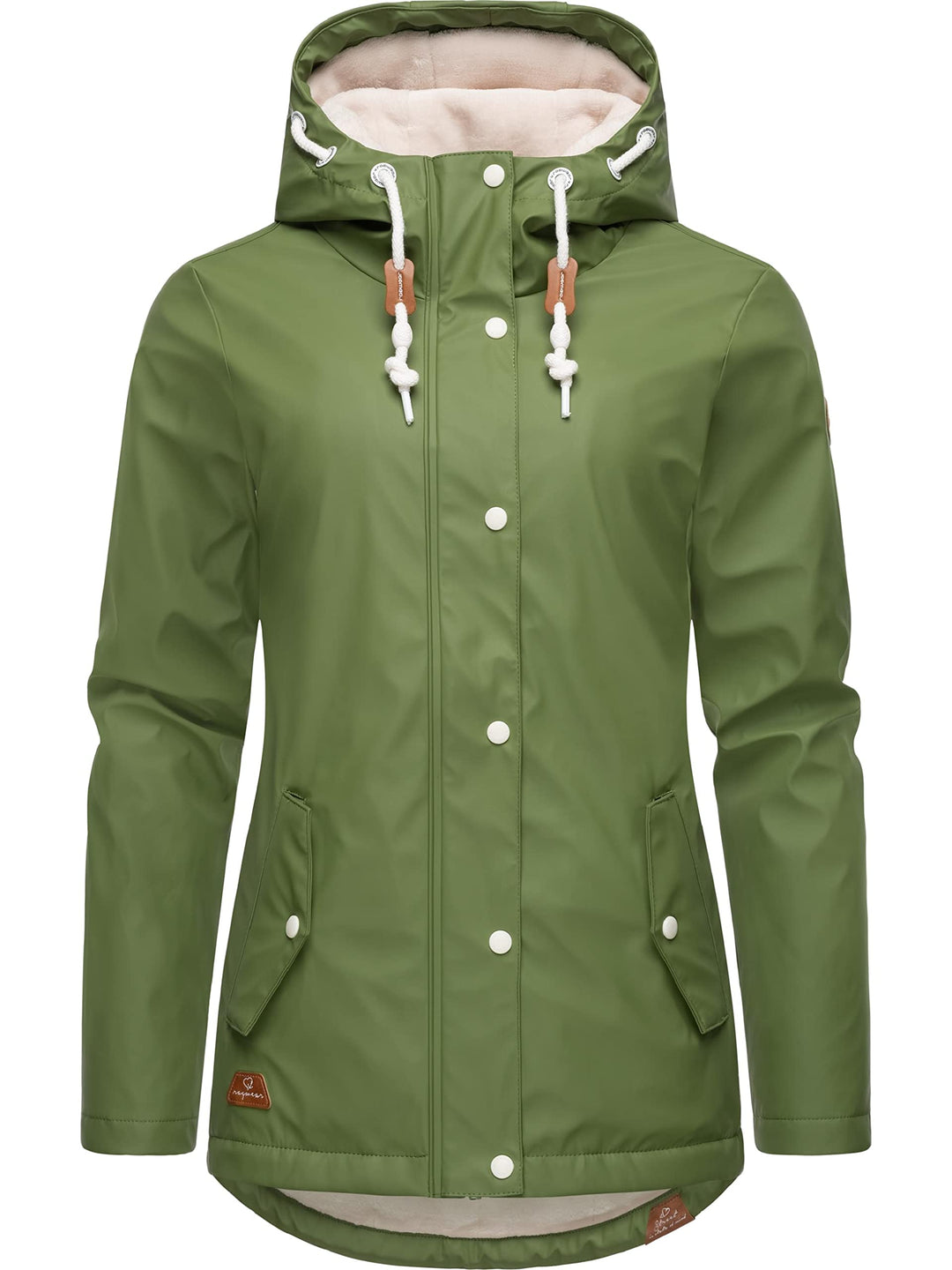Ragwear Damen Winterjacke kurze Regenjacke wasserdicht warm gefüttert mit Kapuze Marge XS-6XL L Oliv