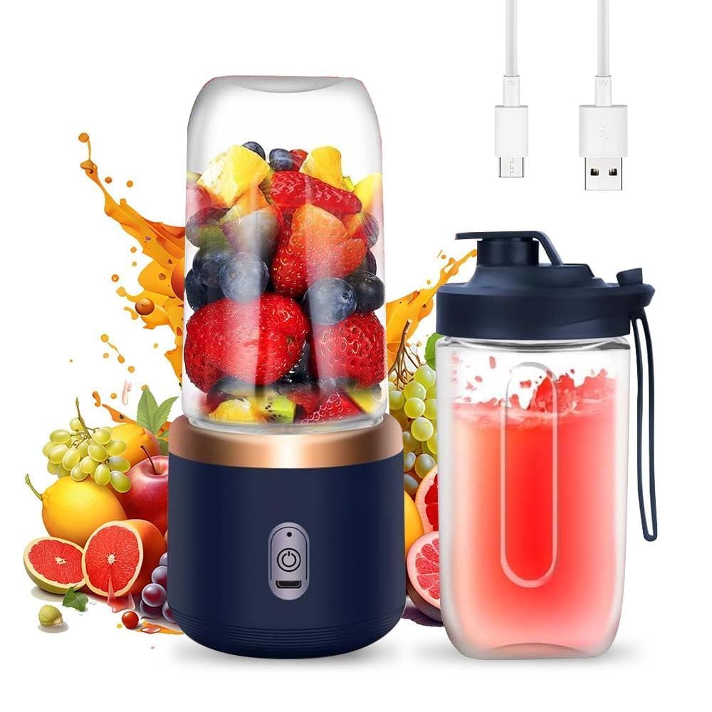 Smoothie Maker, 400ml Tragbarer Mixer Mini Blender mit 6-Klingen Edelstahl Klein Smoothie Maker to G