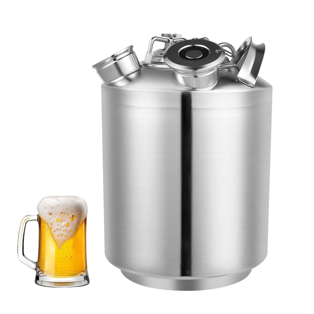 Bierfass 10 Liter, Edelstahl Selbstkühlendes Bierfass Zapfanlage Reinigung mit Schutzverpackung and