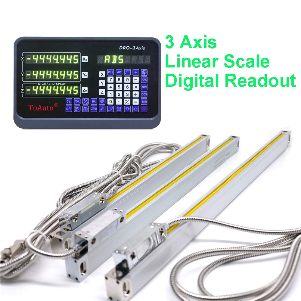 3 Achsen Digitalanzeige kit ToAuTo Digital Anzeige mit 3 Axis Linear Massstab für Mühle, Bohrmaschin