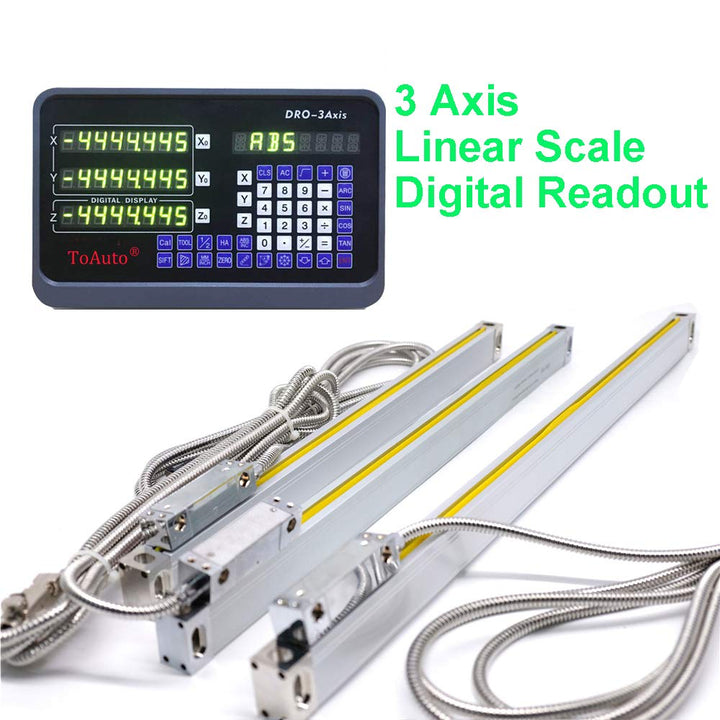 3 Achsen Digitalanzeige kit ToAuTo Digital Anzeige mit 3 Axis Linear Massstab für Mühle, Bohrmaschin