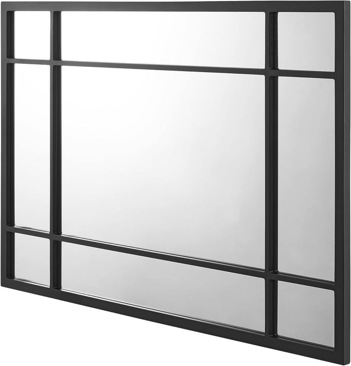 [en.casa] Wandspiegel Colobraro Fensterspiegel rechteckig 90 x 60 cm Spiegel schwarzer Rahmen vertik