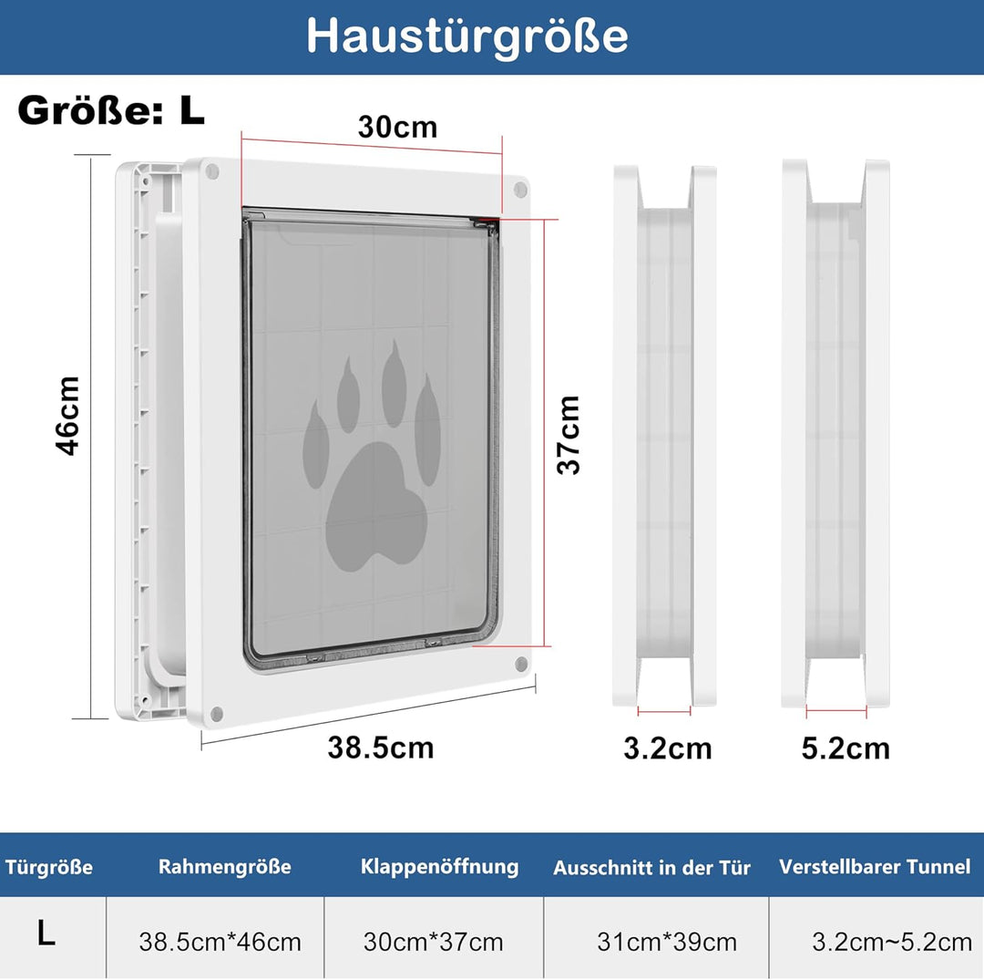 CEESC Hundeklappe für grosse Hunde, Wetterfeste Pet Door für Katzen und Hunde bis zu 45 kg, Haltbare