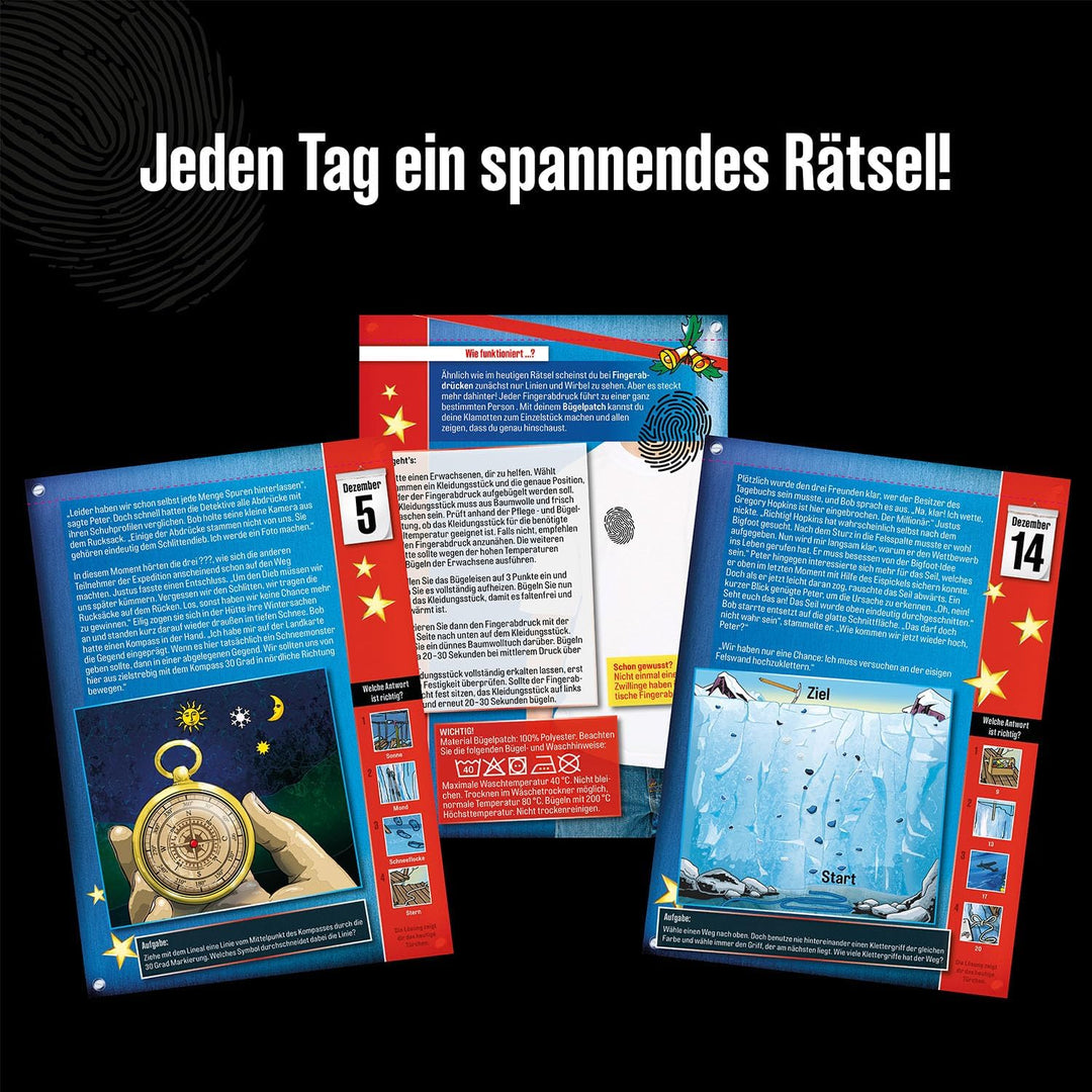 Kosmos 632533 Die DREI ??? Adventskalender 2023, Löse die 24 spannenden Rätsel um das mysteriöse Sch