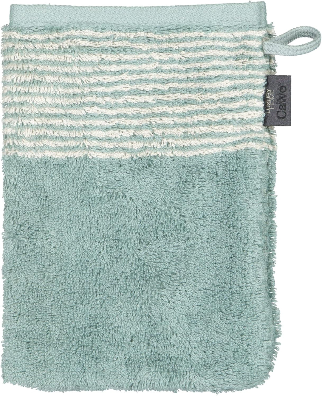 Cawö Handtücher Luxury Home Two-Tone 590 Salbei - 43 Waschhandschuh 16x22 cm, Waschhandschuh 16x22 c