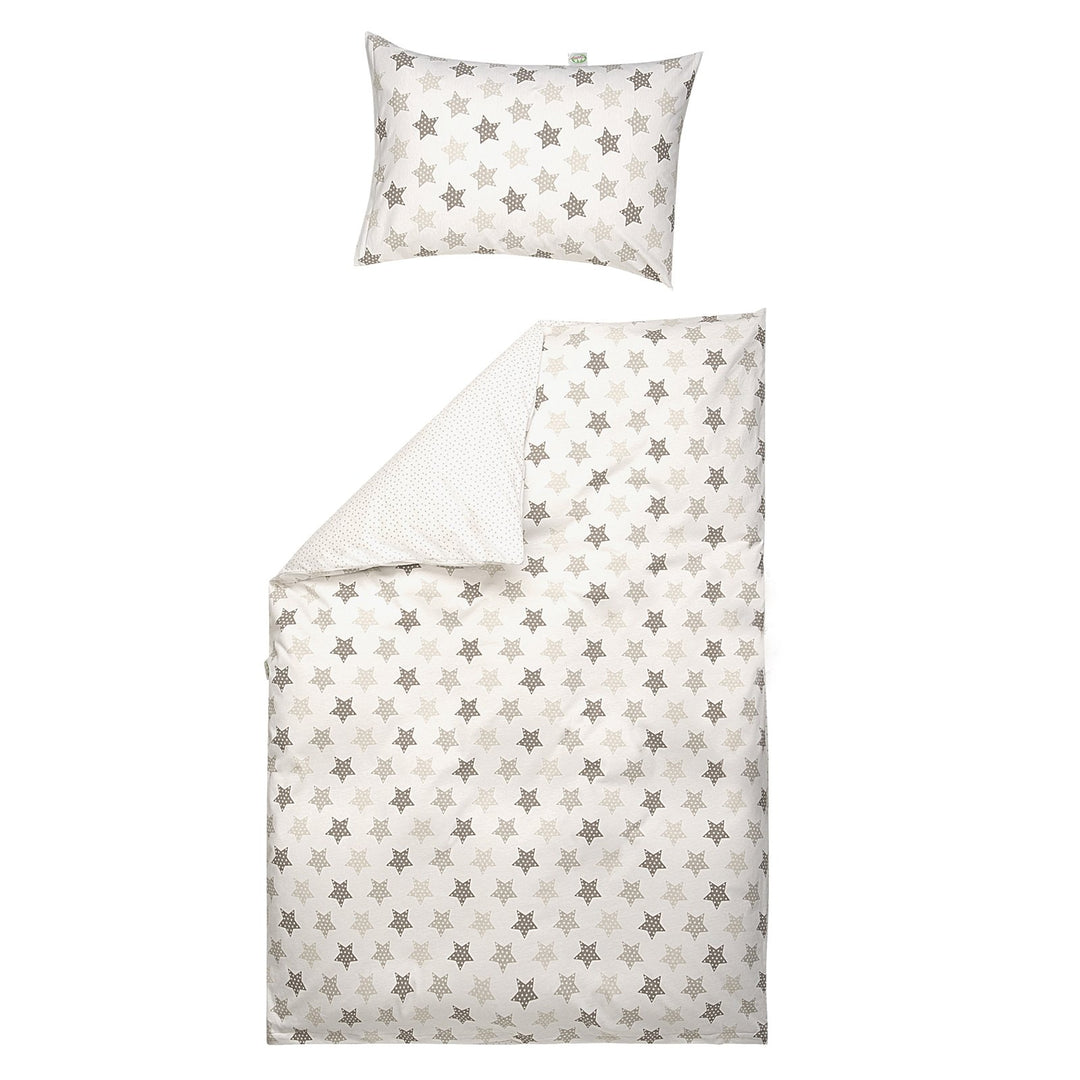 Odenwälder Babynest Jersey Wendebettwäsche 100x135 + 40x60 cm Sterne latte