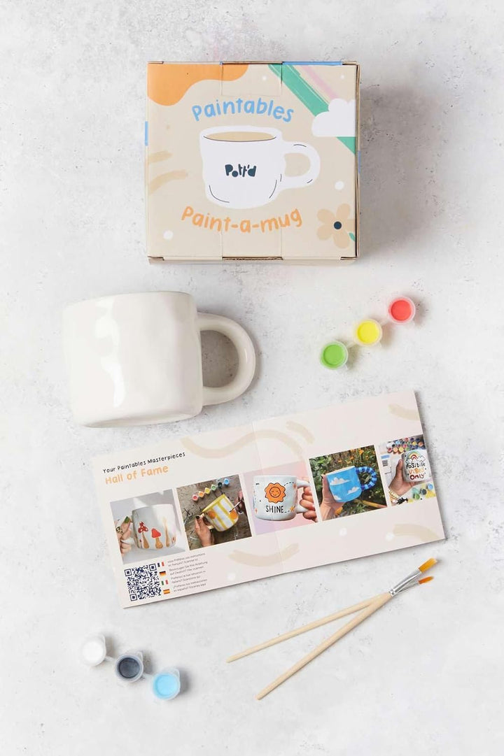 Pott'd Paintables Tasse Malset Einzel- oder Doppel-Keramik-Malset für Erwachsene Keramik Malset enth