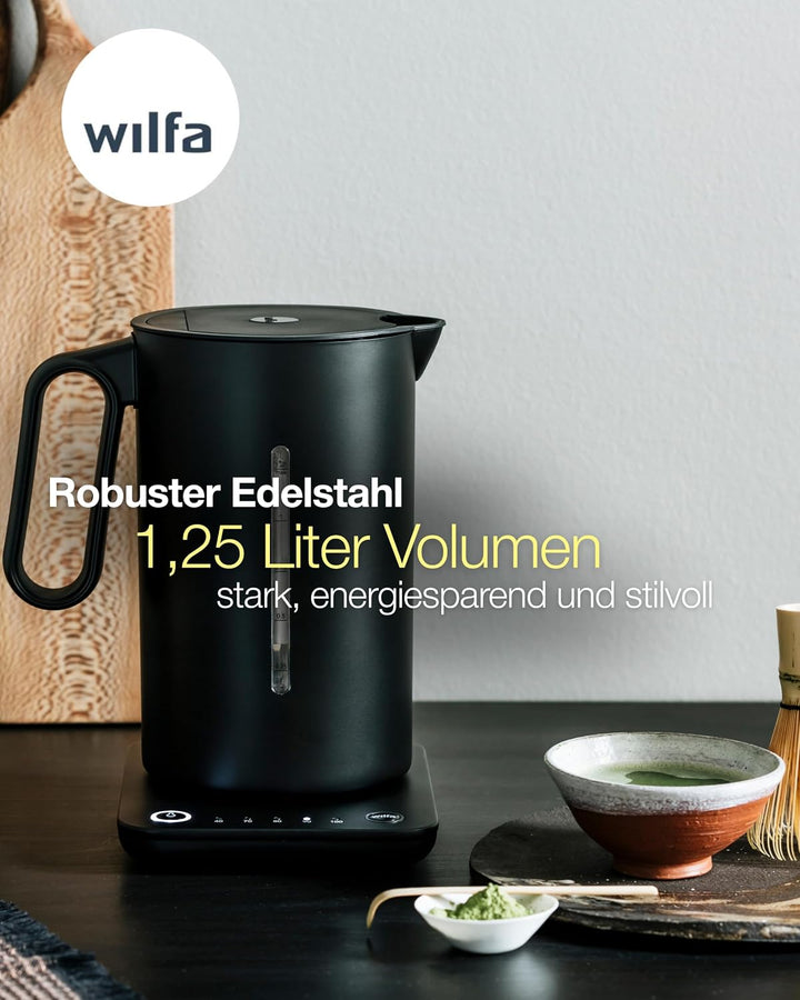 Wilfa SVART FORMAT Wasserkocher - mit einem Fassungsvermögen von 1,25 Liter, 2200 Watt, aussenliegen