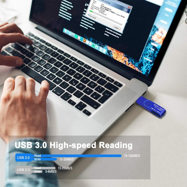BORLTER CLAMP 128GB OTG USB-Stick Speicherstick Dual USB 3.0 Flash-Laufwerk mit Micro USB-Laufwerk A