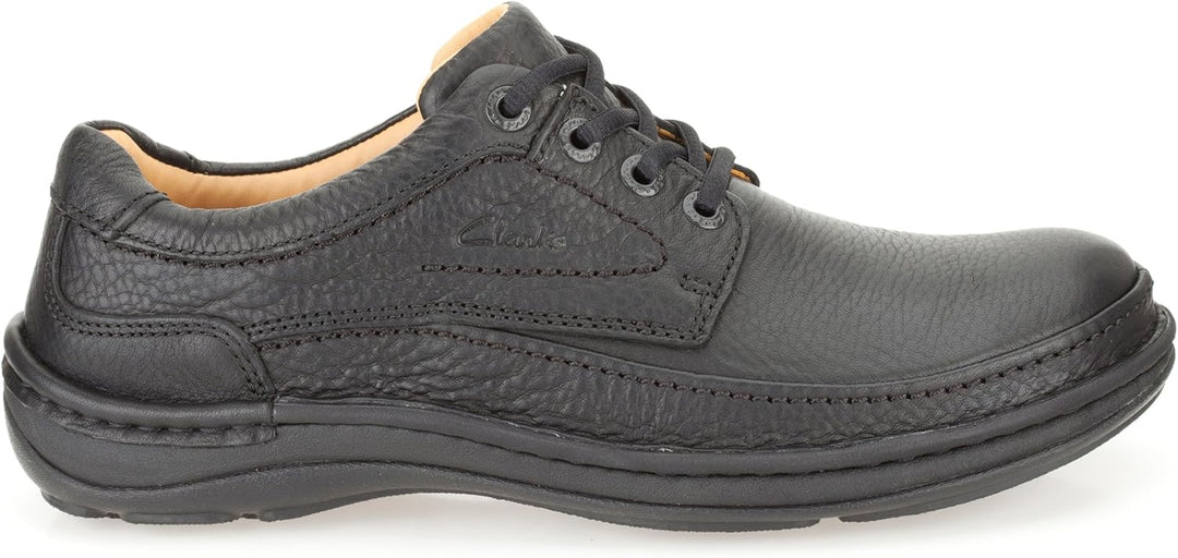 Clarks Herren Nature Three Derby 39.5 EU Black Leather, 39.5 EU Black Leather