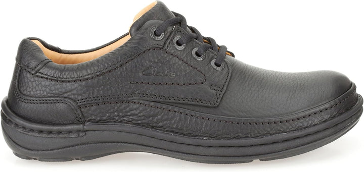 Clarks Herren Nature Three Derby 39.5 EU Black Leather, 39.5 EU Black Leather