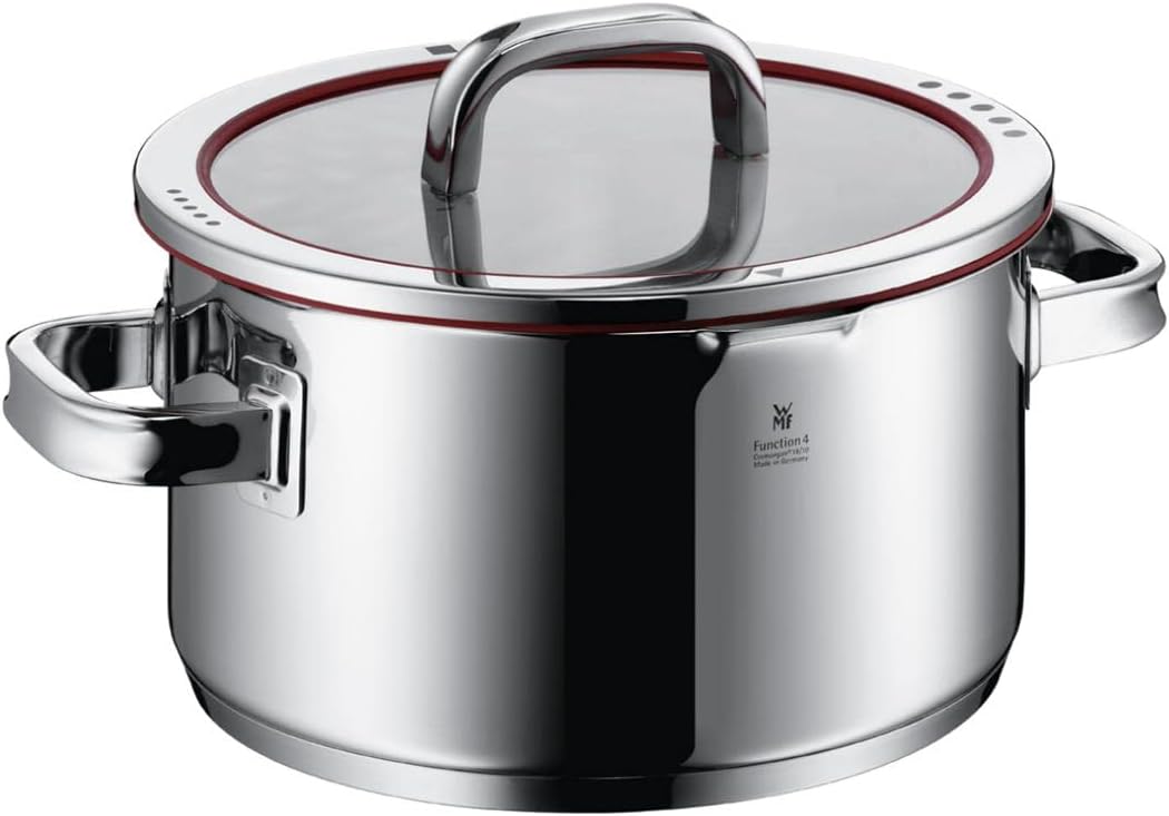 WMF Function 4 Kochtopf gross 24cm, Glasdeckel, Fleischtopf Induktion 5,7l, Cromargan Edelstahl poli