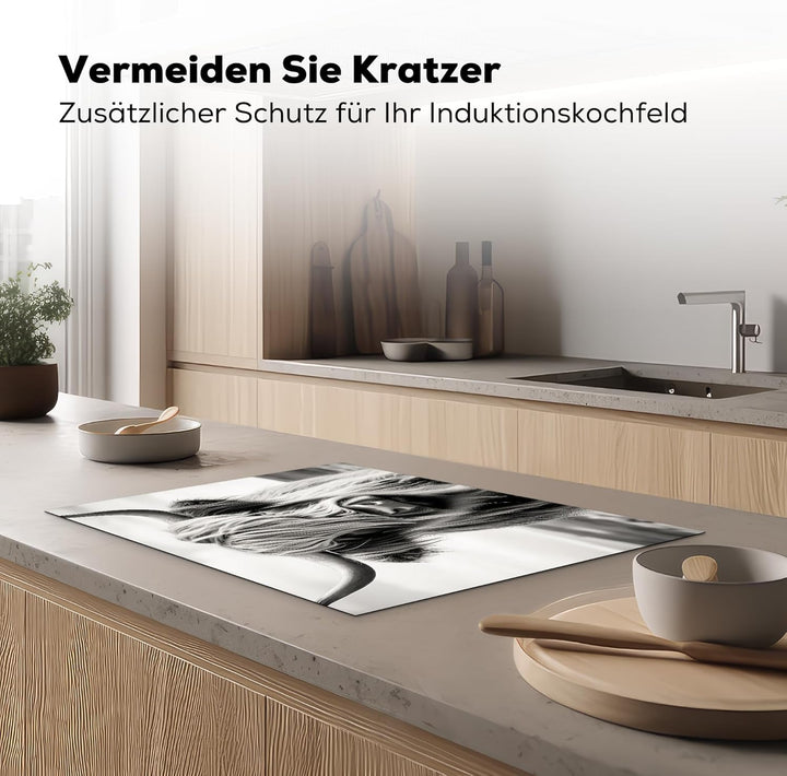 KitchenYeah© Herdabdeckplatte 75x52 cm Einteilig Ceranfeld Abdeckplatte für Induktionsschutz Ceranfe