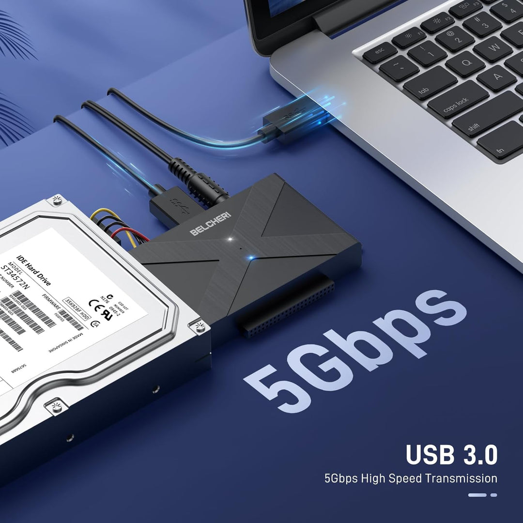 USB 3.0 auf IDE- und SATA-Adapter, externer Festplattenadapter für universelle 2,5 oder 3,5 Zoll SAT