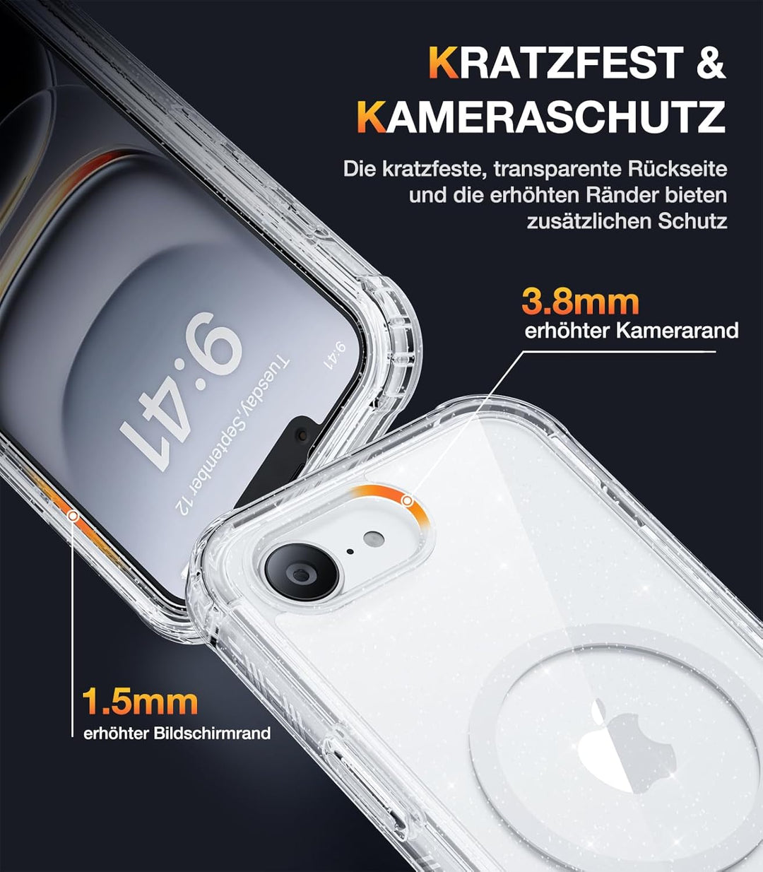 Diaclara für iPhone 17e Hülle & iPhone 16e Hülle mit MagSafe, Militärschutz 360 Grad Vollschutz mit