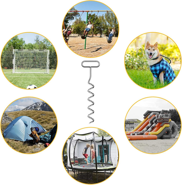 Bodenanker für Trampolin, Erdanker, 8 pcs mit Adjustable Strap, für Trampolin, Schaukel, Pavillon 8