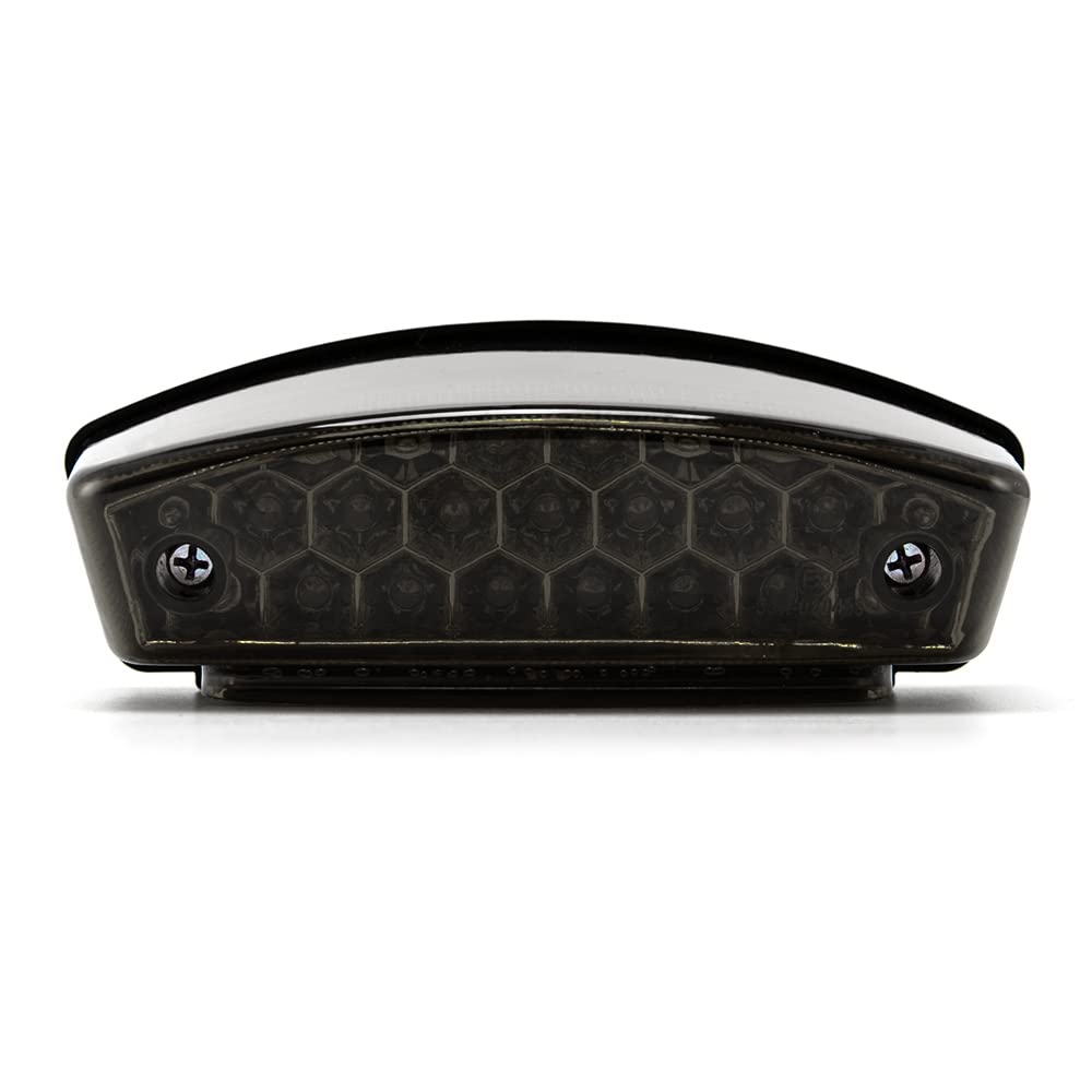 evomosa Motorrad Rücklicht Universal 12V 21 LED Motorrad Weisses Kennzeichen Licht Rotes Rücklicht B