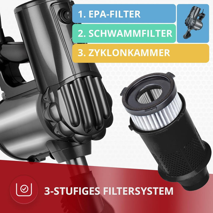 MPM Stielstaubsauger mit Kabel MOD-74 - Stielstaubsauger 600W mit Teleskopischem Aluminiumrohr - 3-S