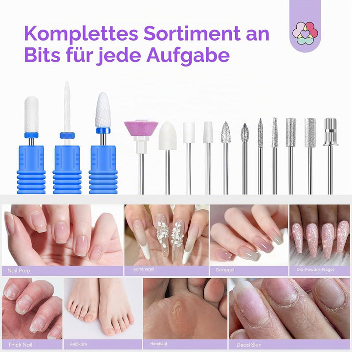 SAVILAND Elektrischer Nagelfräser Professionell 40000 U/min: 30S Schnelle Entfernung Wiederaufladbar