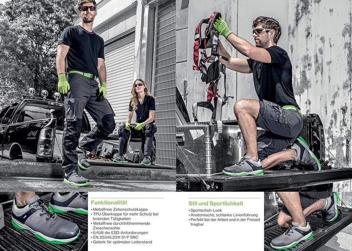 Uvex 1 Arbeitsstiefel - S2-Sicherheitsstiefel S1 SRC ESD - Lime-Schwarz, Grösse:46