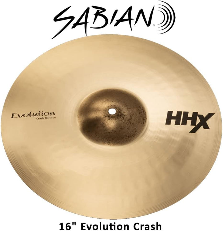 Sabian 16" HHX Evolution Crash, Brillant Finish 16 Inch Evolution Crash, 16 Inch Evolution Crash