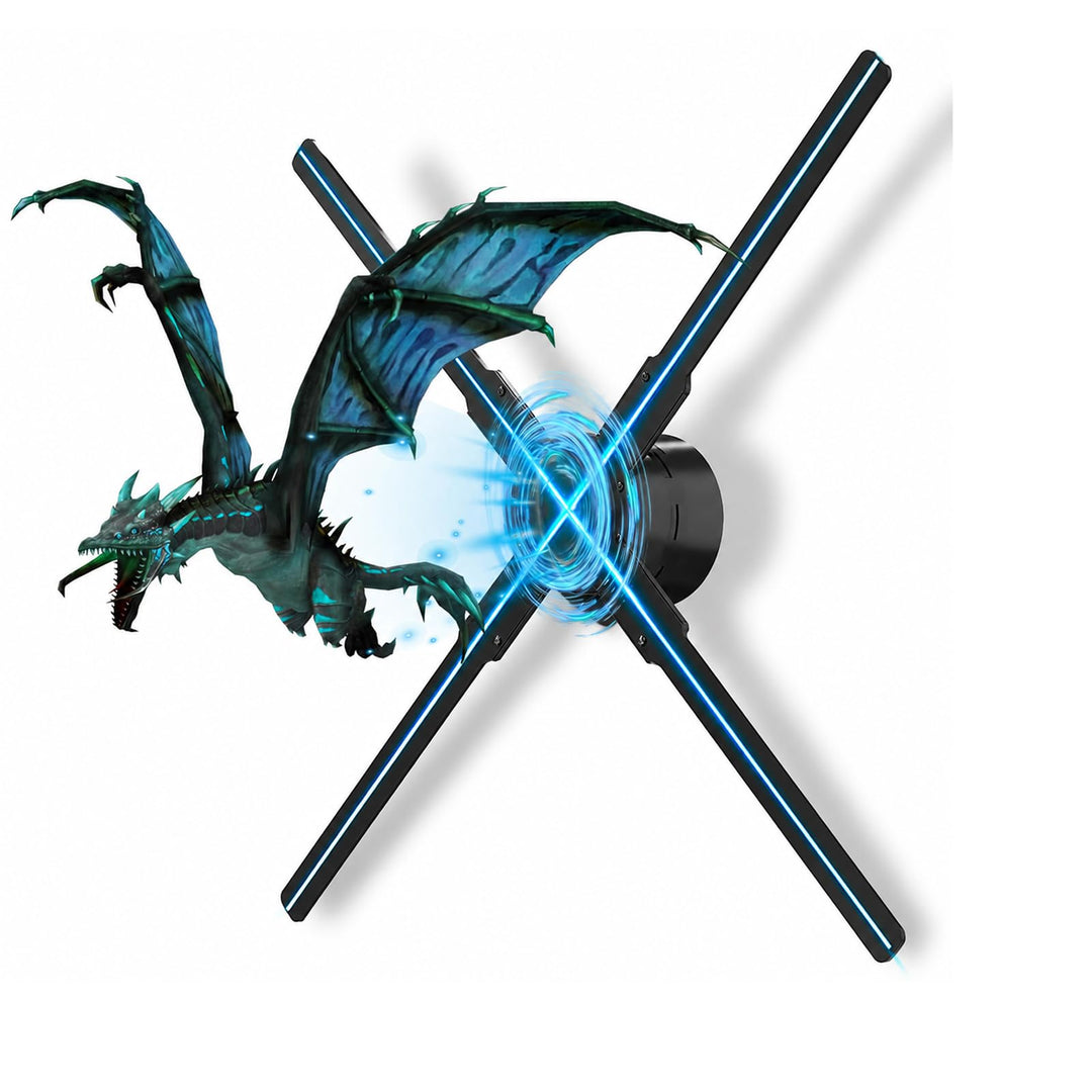 Holografischer 3D-Projektor, 45 cm, 4 Flügel, 3D-Hologramm-Lüfter, Werbedisplay, Integriert, 8 GB, U