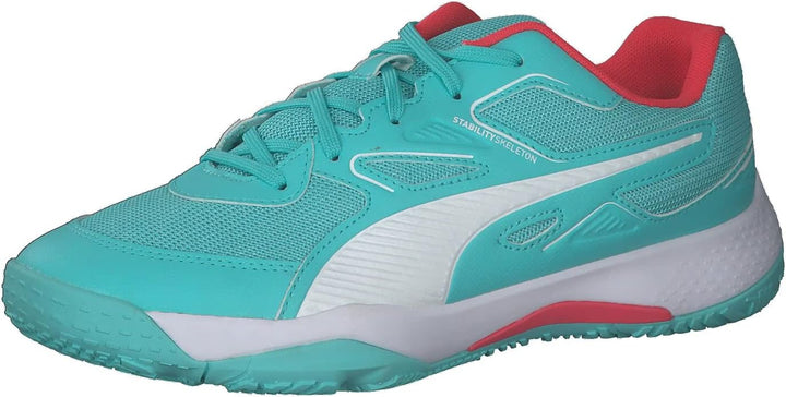 PUMA Unisex Kinder Solarflash Jr Leichtathletik-Schuh 38.5 EU Elektro Aqua Sunblaze Puma White, 38.5