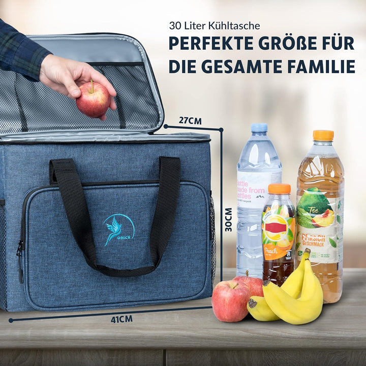 Obics Kühltasche klein 20L & Gross 30L, Kühlbox faltbar mit Flaschenöffner Lunchtasche Herren - lang