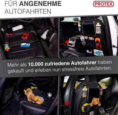 PROTEX | Premium [1er Set] Rückenlehnenschutz Auto–Auto Rücksitz Organizer [Oxford 600D] –wasserabwe