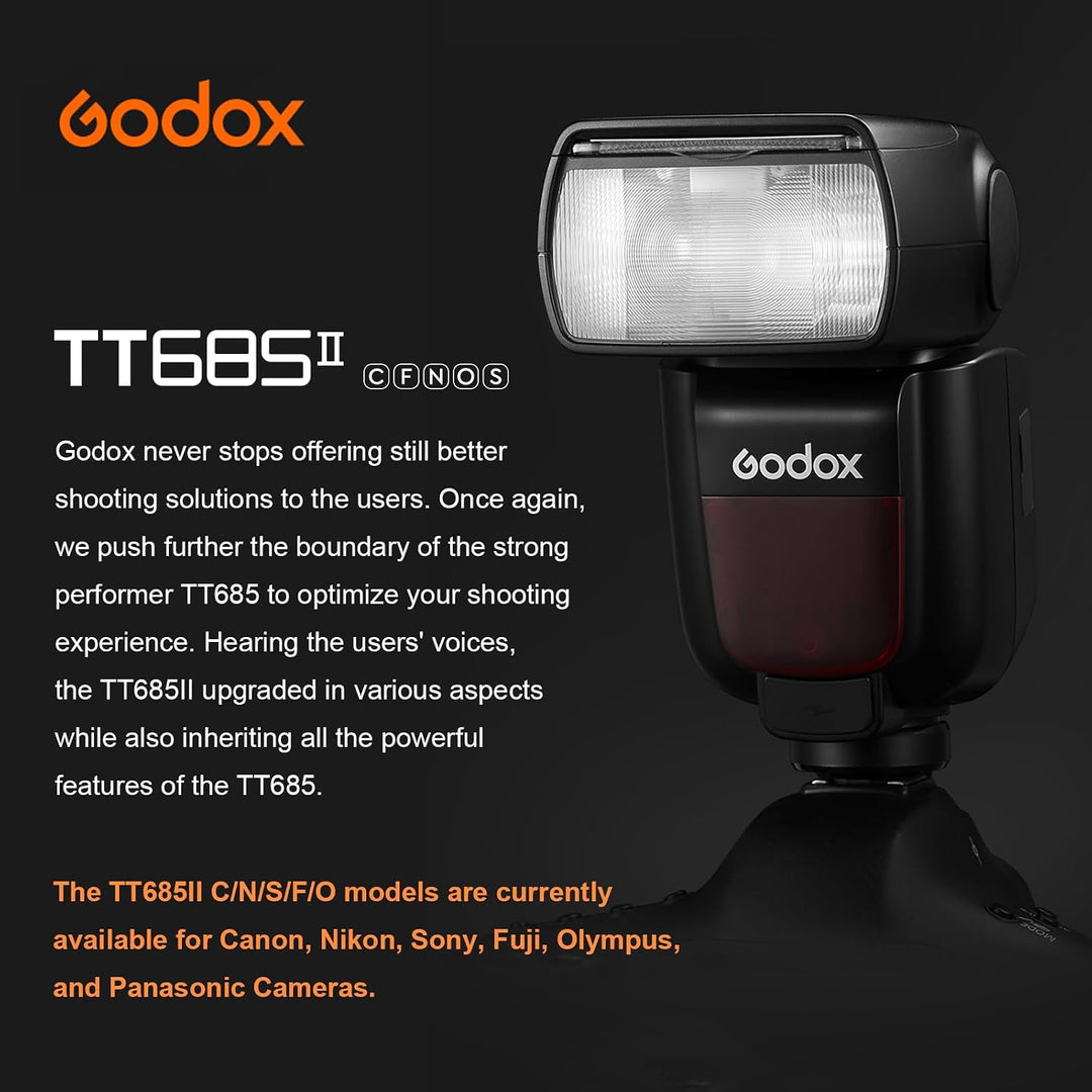 Godox TT685II-S TT685II S Kamera Blitzgerät für Sony, 2,4 G Wireless HSS GN60 Blitzgerät Kompatibel