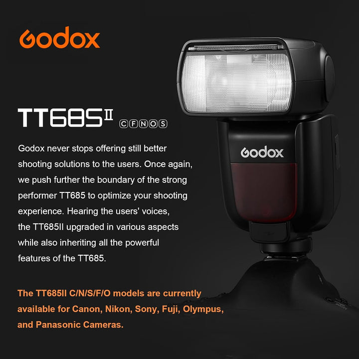 Godox TT685II-S TT685II S Kamera Blitzgerät für Sony, 2,4 G Wireless HSS GN60 Blitzgerät Kompatibel