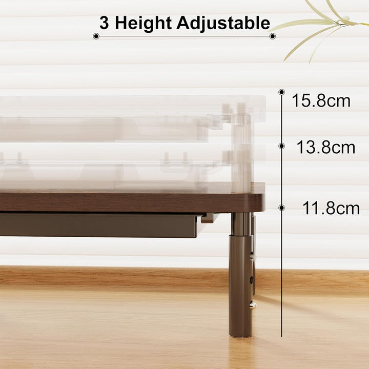 ETHU Monitorständer,3 Höhenverstellbarer (11, 13, 15 cm) Monitorständer mit Aufbewahrungsschublade,