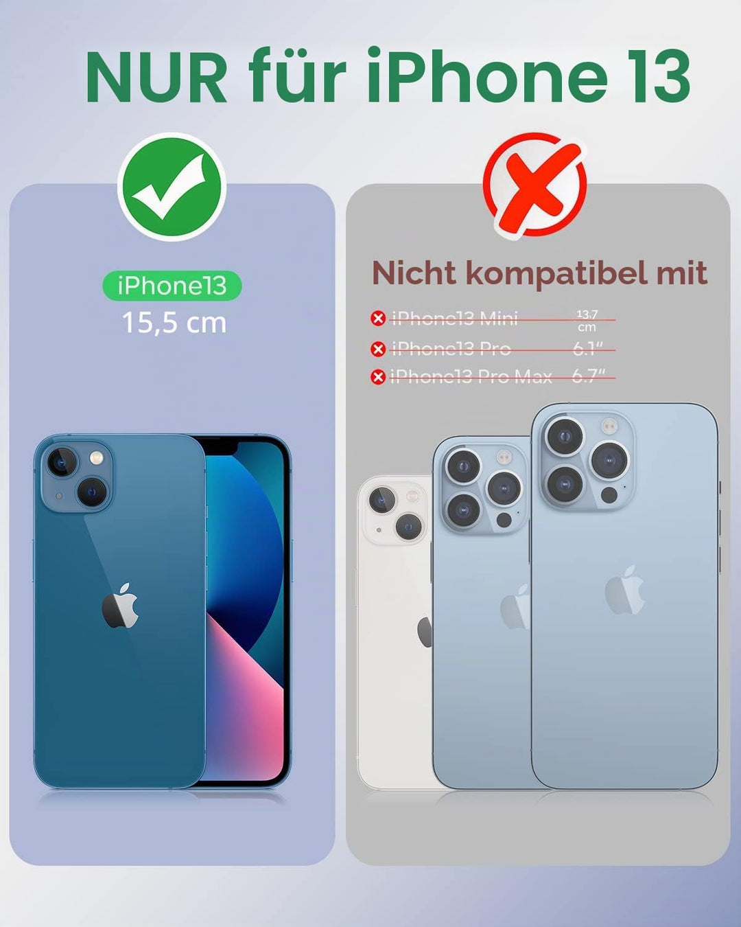 OCASE Kompatibel für iPhone 13 Hülle(2in1) Leder Stossfestes Case, Abnehmbare magnetische, Mit Hands