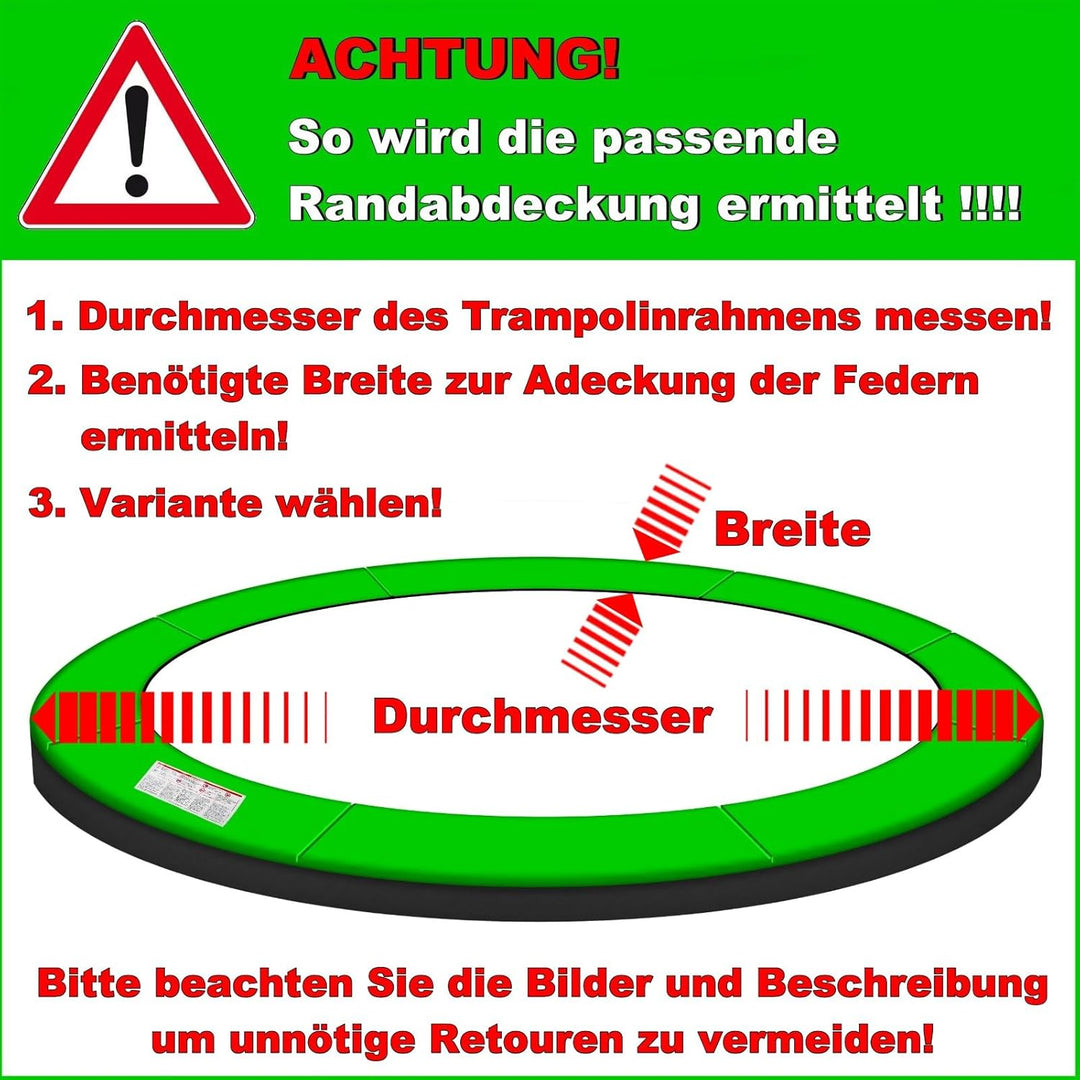 Baunsal® Trampolin Randabdeckung Ø 183 244 250 275 300 305 335 366 370 396 400 427 430 457 460 487 4