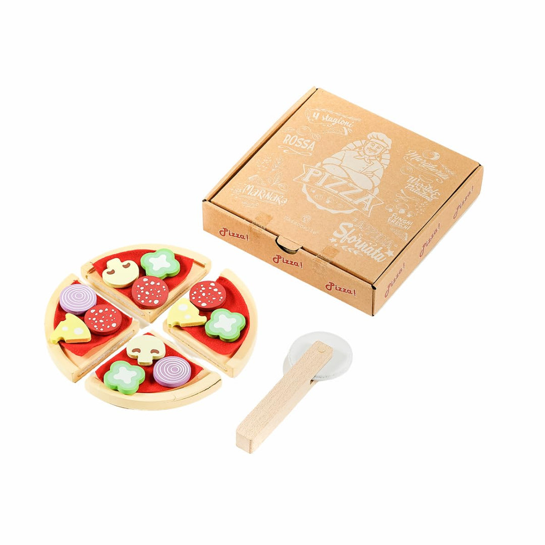 Maisonelle Nature - Pizza Take Away aus Holz Spielzeug für Kinder