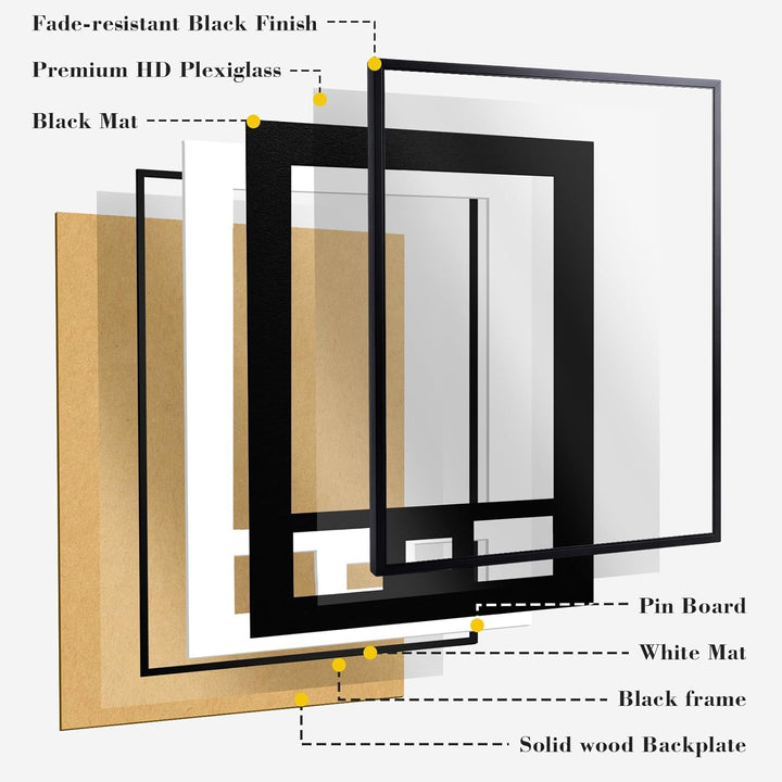 UXENI Objektrahmen Aluminium Bilderrahmen mit Transparentes Acryl,3D Rahmen tief für Objekte,Trikotr