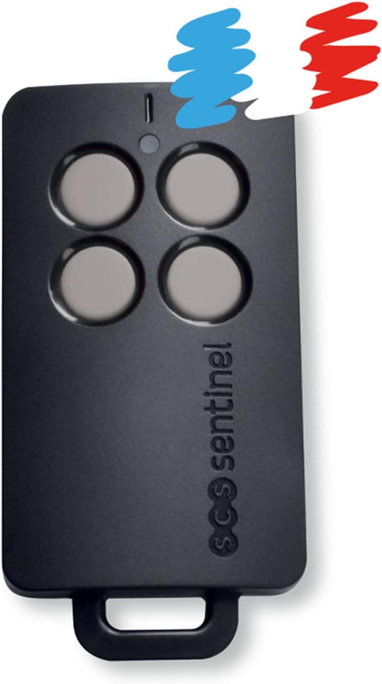 SCS Sentinel - AAM0121-4-Kanal Tor-Fernbedienung mit Geheimcode - Reichweite 50m - Sendefrequenz 433