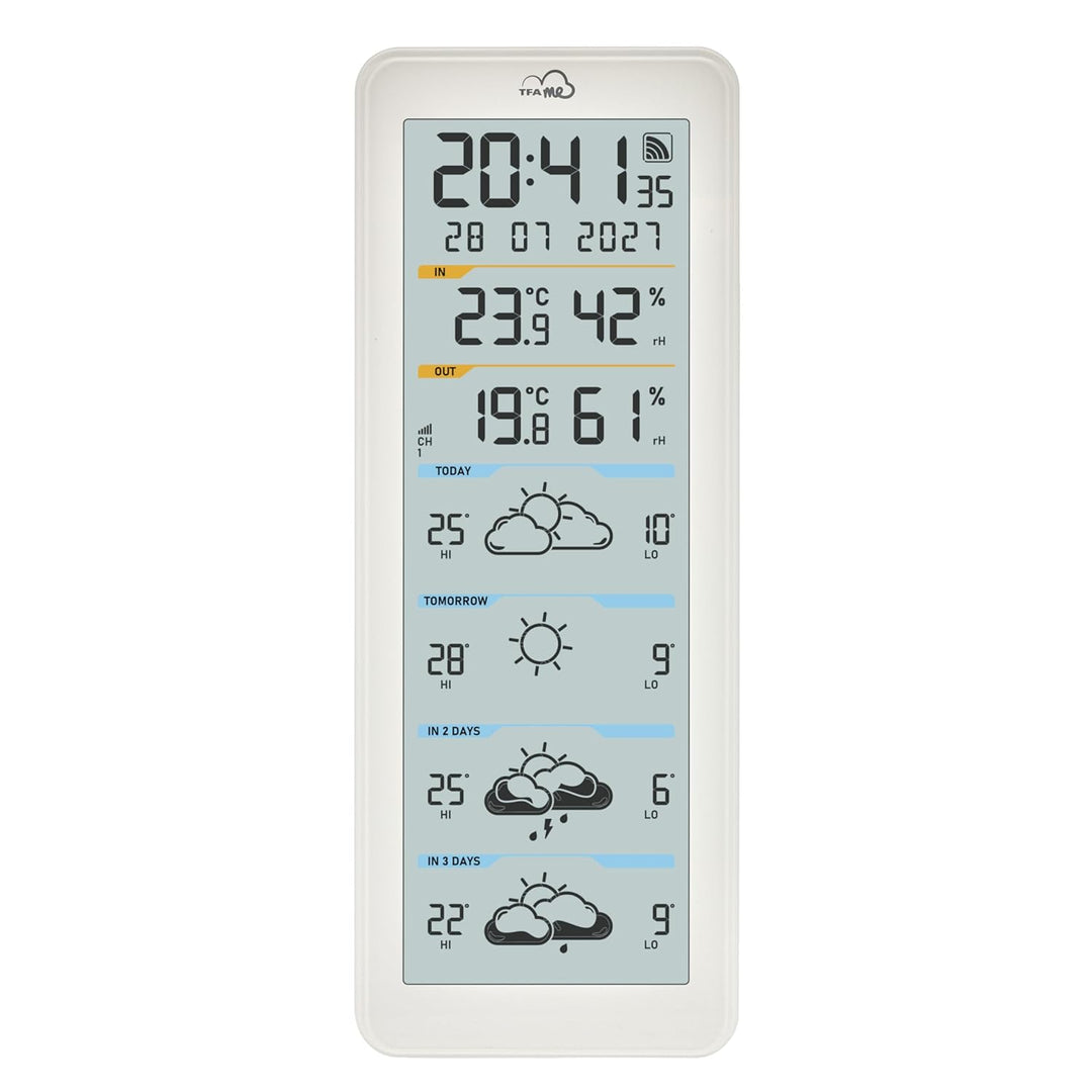 TFA.me 35.8108.02 ID-06, WLAN Funkwetterstation, 4 Tage Profi-Wetterprognose, wetter.com, 40 verschi